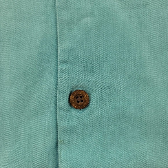 Tommy Bahama Shirt Mens Large Blue Orginal Fit Silk Button up Aloha Collared - Picture 7 of 14